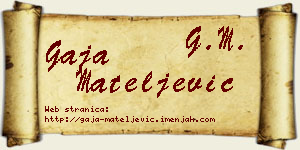 Gaja Mateljević vizit kartica